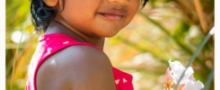Cute kid in the garden