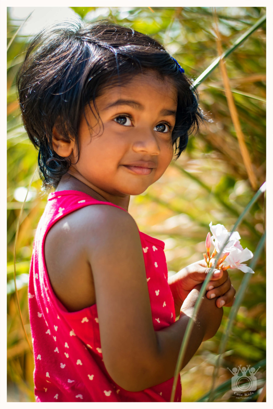 Cute kid in the garden